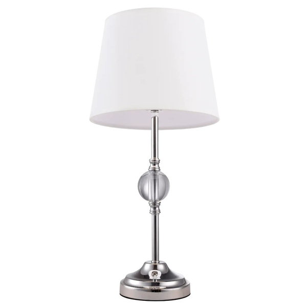 Stołowa LAMPA klasyczna MONACO T01230WH Cosmolight biurkowa LAMPKA salonowa abażurowa biała