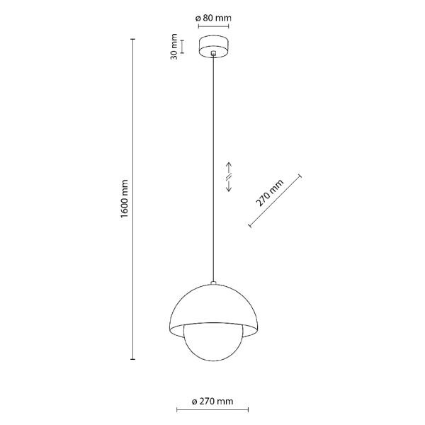 Wisząca lampa do salonu Bono Sabia mleczna kula beżowy