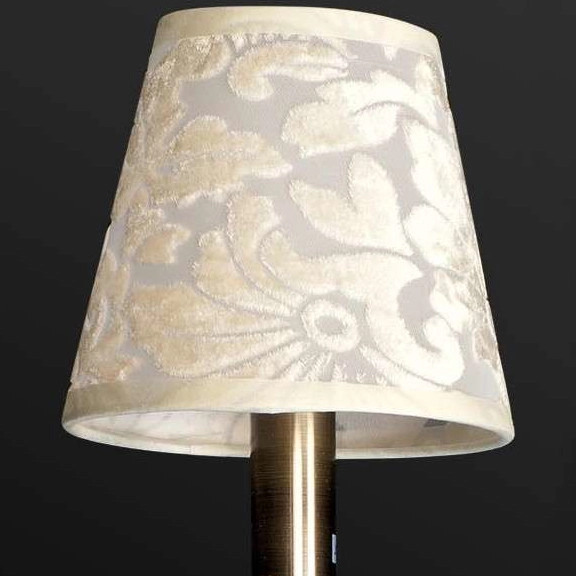 Kinkiet LAMPA ścienna VEN K-BH 12075/1 klasyczna OPRAWA abażurowa z kryształkami wzory crystal patyna kremowa