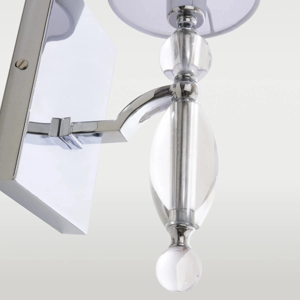 Eklektyczny kinkiet Cancun W01780CH-WH Cosmolight metal tkanina srebrny