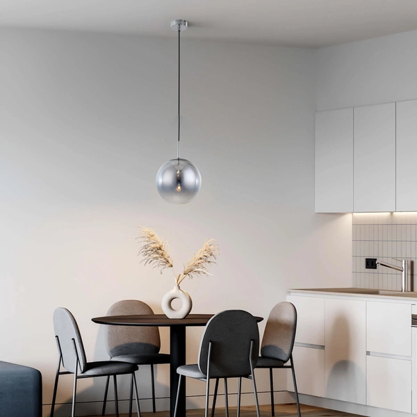 Kulista lampa wisząca Palla LP-2844/1P S CH szklana kula ball chrom