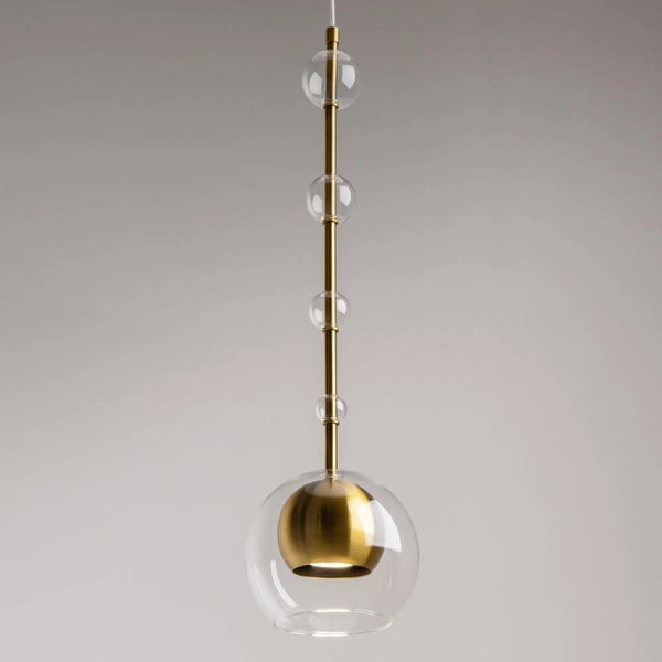 Zwisająca lampa Ros MOD227PL-01BS Maytoni pojedyncza mosiądz przezroczysta