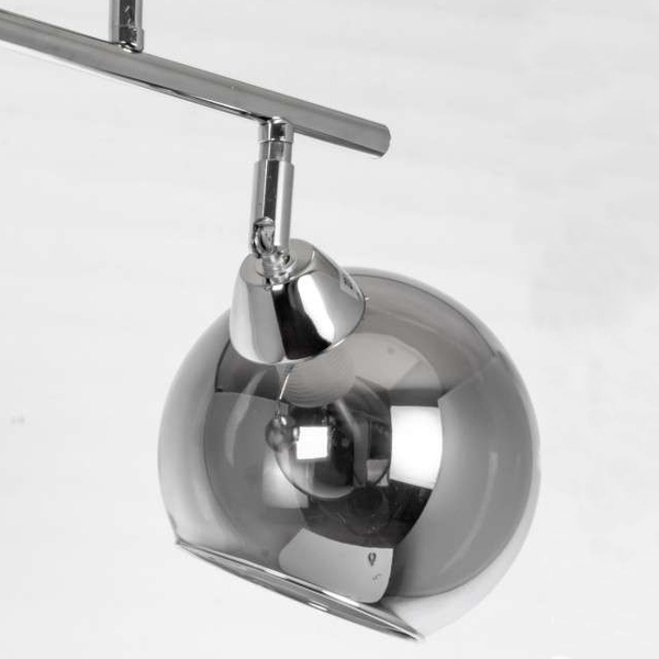 Lampa sufitowa VEN K165-2 loftowa szklana chrom przydymione
