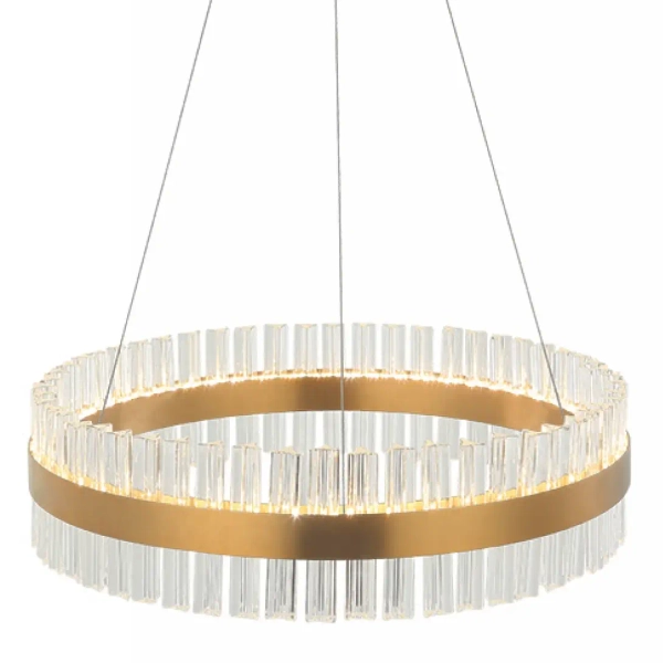 Żyrandol z kryształkami 22039 LED 56W 3000K ring okrągły złoty