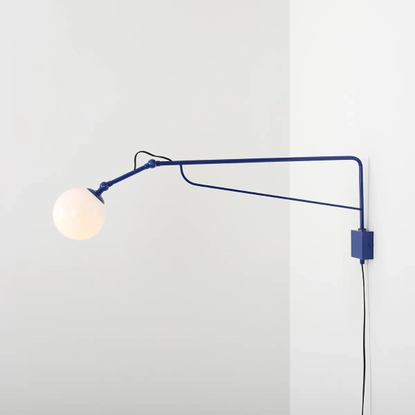 Kulista lampa ścienna SOHO 1105C25_D okrągła szklana kobaltowa