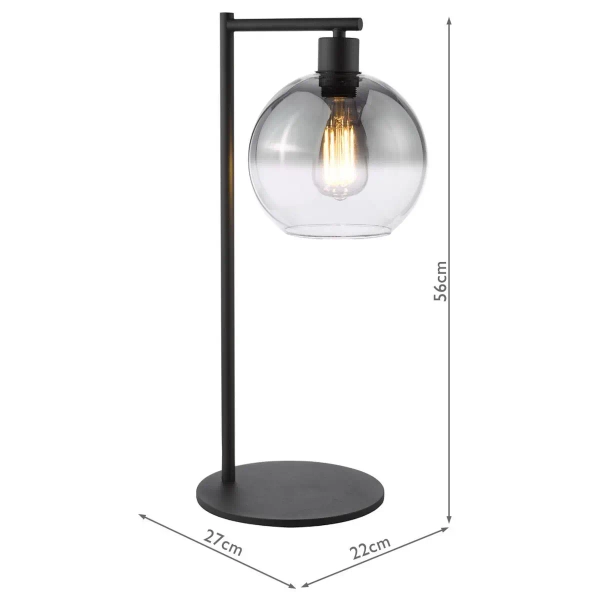 Nocna lampka na stolik Lycia LYC4222 do sypialni kule szklane czarny