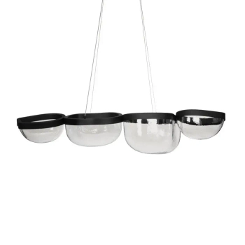 Wisząca lampa czarna szklana TUNTE do jadalni LED 43W 3500K ściemnialna nad stół LE46205