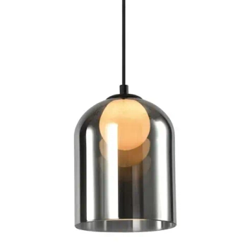 Szklana wisząca lampa Klea 31-38340 szklana na korytarz grafitowa