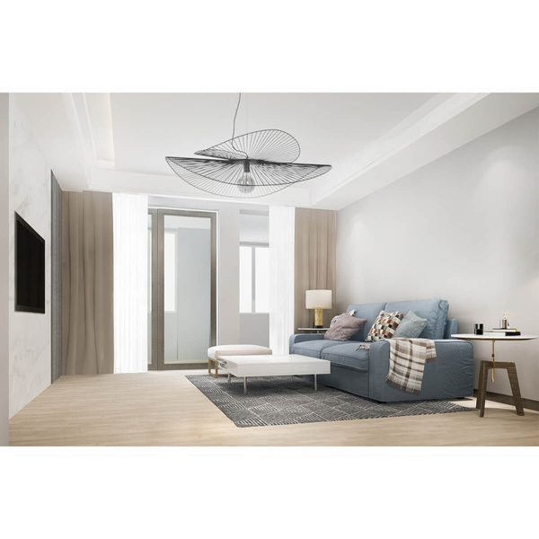 Modernistyczna lampa wisząca Kapelusz KP-28 Kaja salonowa metalowa czarna