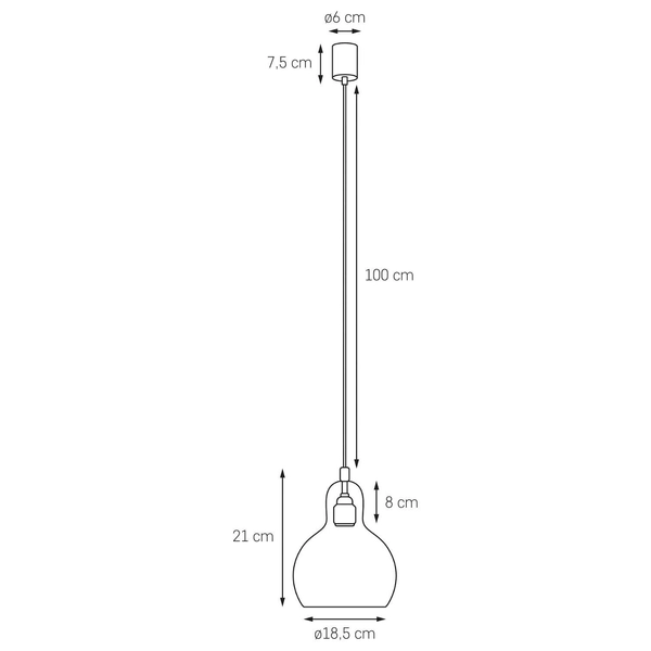 Skandynawska LAMPA wisząca LONGIS 10871105 Kaspa szklana OPRAWA loftowy ZWIS łezka kropla drop złota przezroczysta czarna