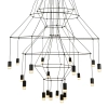 Lampa wisząca modernistyczna LINEA ST-5961-20 czarna metalowa G9 20-punktowa do salonu