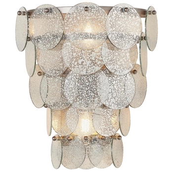 Kinkiet orientalny L&-181934 Light& monety szklane srebrne