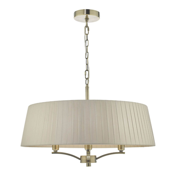 Plisowana lampa wisząca Cristin CRI0429 Dar Lighting mosiądz biała