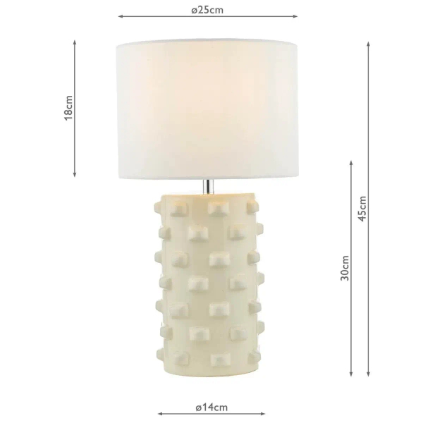Abażurowa lampa na stół Georgina GEO422 ceramiczna tuba biały