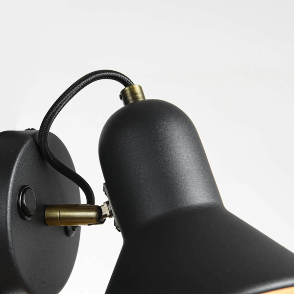 Industrialna LAMPA ścienna ASTAMA LP-1122/1W BK Light Prestige metalowa OPRAWA kinkiet regulowany czarny