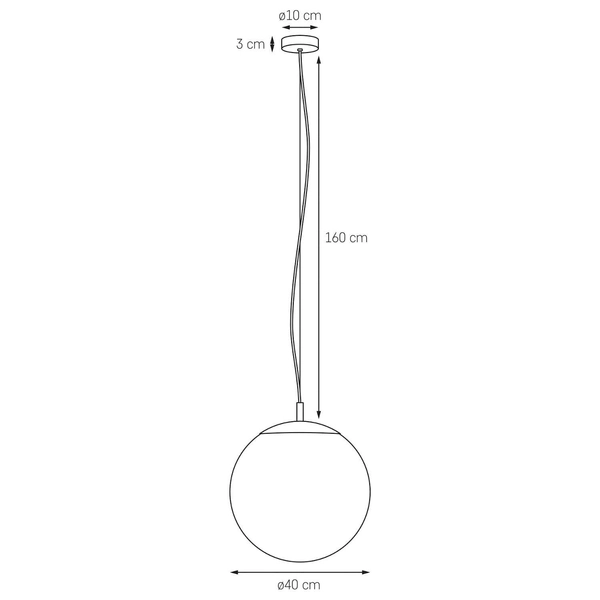 Wisząca LAMPA skandynawska ALUR 10728305 Kaspa kulista OPRAWA szklany ZWIS kula ball hygge złota biała