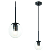 Wisząca LAMPA loftowa Bao Nero I Claro Orlicki Design szklana OPRAWA zwis kula ball przezroczysta czarna