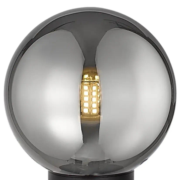 Kulista lampka stołowa Arcturus T0454-01A-P7FZ Zumaline przydymiony czarny