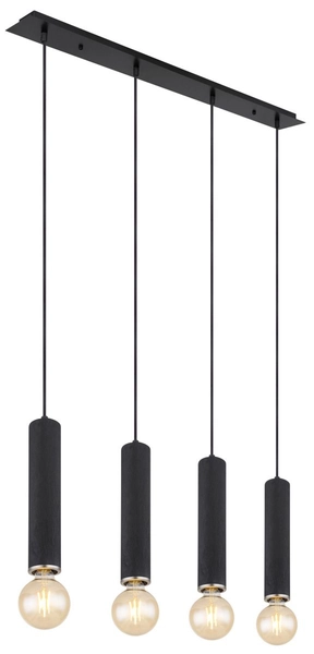 Wisząca lampa Marion 15499-4H tuby na listwie czarne
