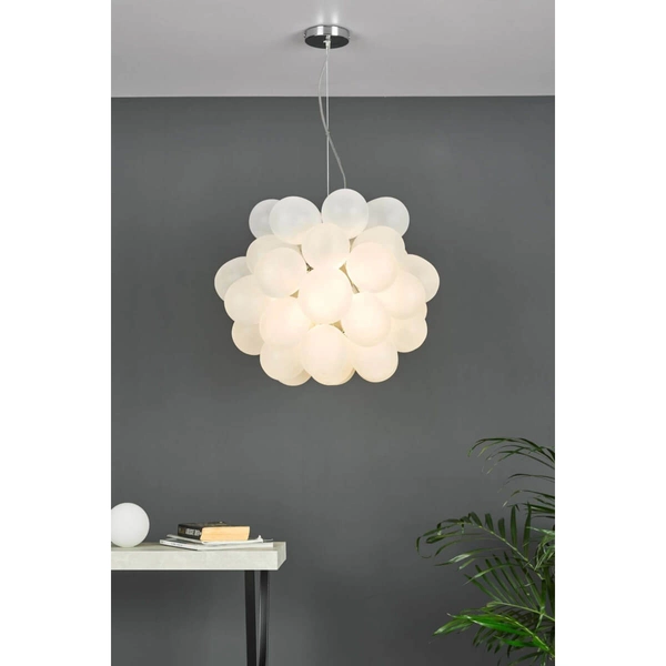 Wisząca lampa bańki Bubbles BUB0602 do salonu biały chrom