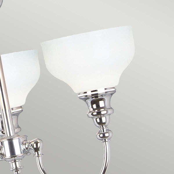 Sufitowa lampa potrójna Cheadle ATH-CD3 Elstead kielichy łazienkowe IP44 białe chrom
