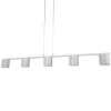 Podłużna lampa wisząca Mila 5 41357 tubki metalowe szare beżowe