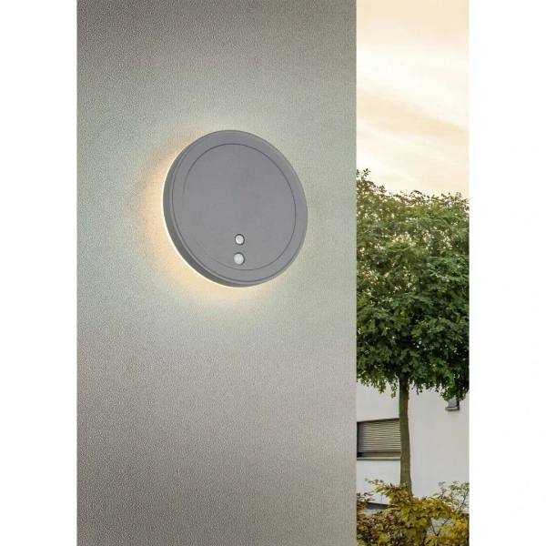 Okrągły kinkiet z czujnikiem FORTALEZA R23056142 LED 2W 3000K IP54 antracyt