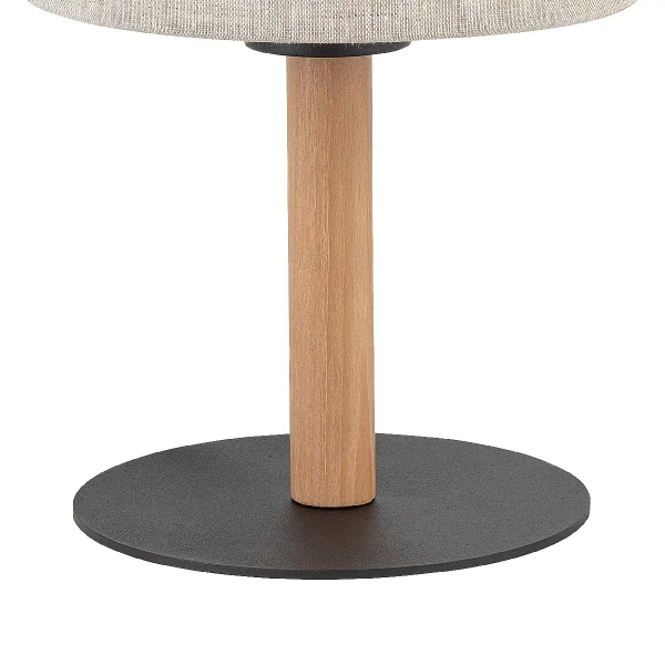 Stołowa nocna lampka Eco 5596 lniany abażur sosna beżowy czarny