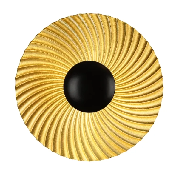 Ryflowana ścienna lampa Sola LP-0105/1W GD okragła do salonu złoty czarny
