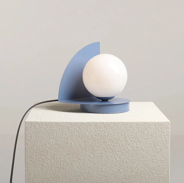 Stołowa salonowa Una 1125B16 kulista szkło metal niebieska