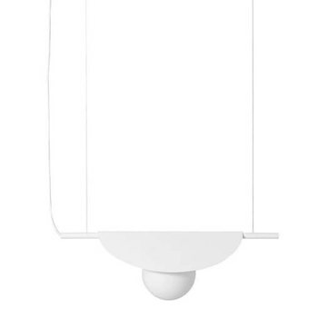 Metalowa lampa wisząca Sallo SAA111P0 szklana kula biała