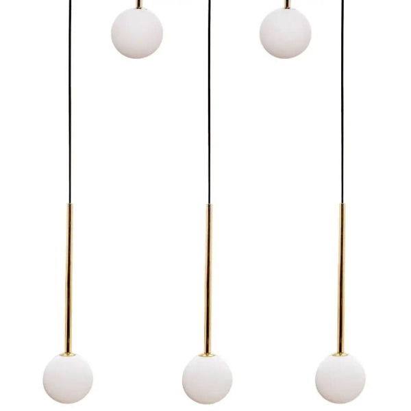 Pokojowa lampa wisząca Ali szklane kule zwis złoty czarny