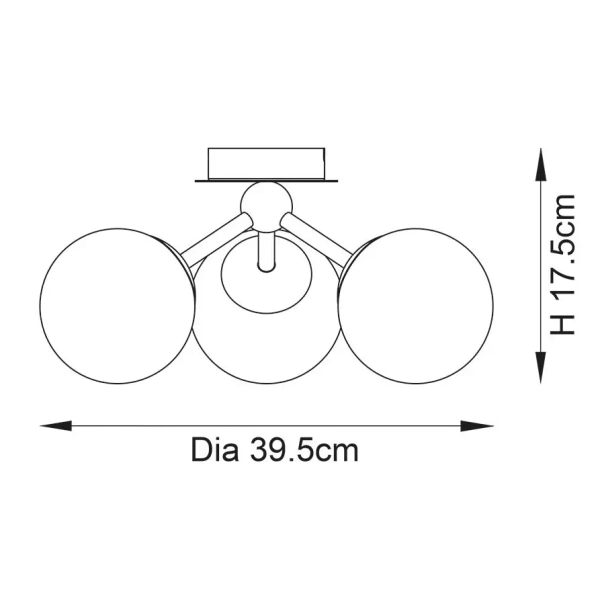 Okrągła lampa sufitowa Pulsa 93489 szklane kule IP44 biały czarny