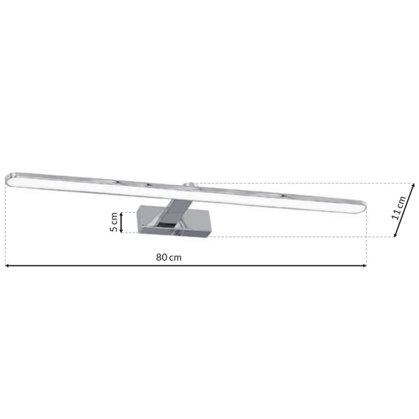 Kinkiet LAMPA ścienna SPLASH ML5722 Milagro łazienkowa OPRAWA metalowa LED 16W 4000K nad lustro IP44 chrom