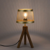 Stołowa lampa Canop 11423-60 na trójnógu drewniana mosiądz