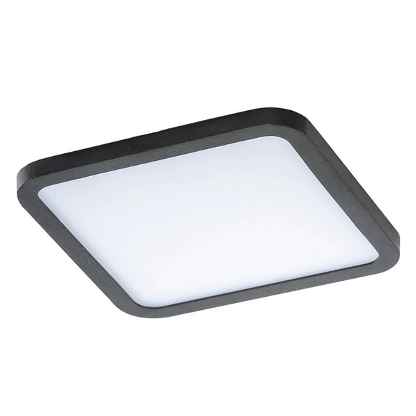 Hermetyczna lampa podtynkowa Slim LED 12W czarna do holu