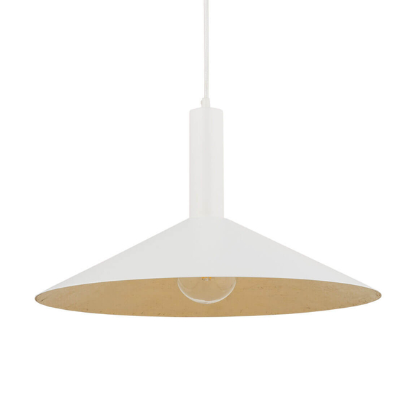 Wisząca lampa Capri 41014 Sigma do salonu plate biała złota