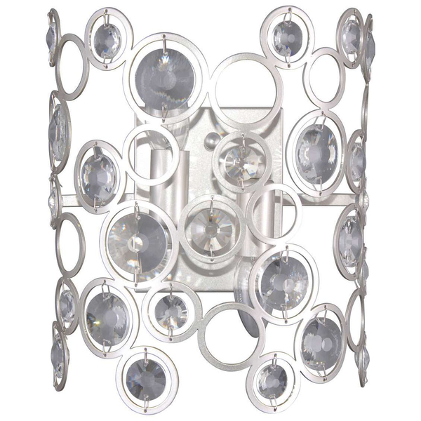 Kinkiet LAMPA ścienna NARDO WL-33064-2-CH.S Italux glamour OPRAWA metalowa z kryształkami crystal srebrna szampańska