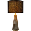 Abażurowa LAMPA stołowa VELVET 10501/81/30 Lucide stojąca LAMPKA nocna czarna szara