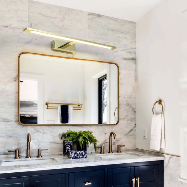 Łazienkowa LAMPA ścienna ISLA GS-LWB-20W GOLD Light Prestige OPRAWA kinkiet LED 20W 4000K galeryjka nad lustro IP44 złota