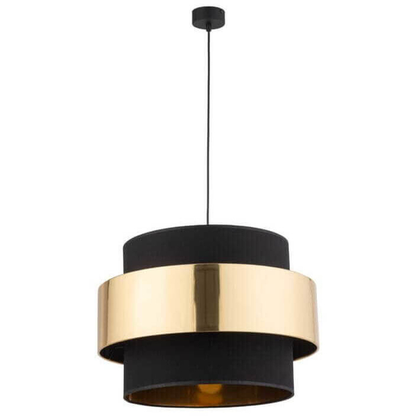 Nowoczesna lampa wisząca Calisto 4376 TK Lighting okrągła tuba czarna złota