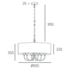 Klasyczna LAMPA wisząca ABU DHABI P06871BR-WH Cosmolight okrągły zwis do sypialni biały
