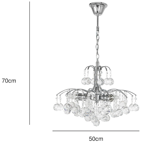 LAMPA wisząca Monte Carlo 6247/3 8C Elem metalowa OPRAWA crystal ŻYRADNOL glamour zwis chrom