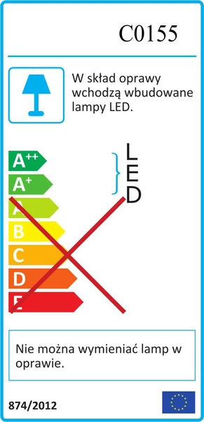 Zestaw lampa sufitowa Tub LED 7W 3000K biała pierścień złoty