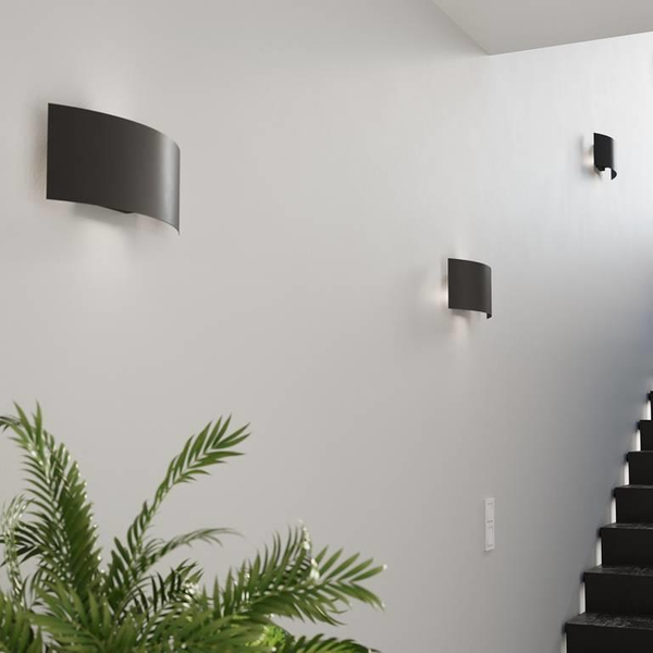 LAMPA ścienna SL.0937 półokrągła OPRAWA kinkiet metalowy czarny