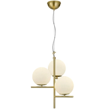 Loftowa LAMPA wisząca NYXIS DL308302000 Trio szklana OPRAWA zwis kule mosiądz białe