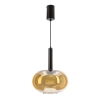 Szklana wisząca lampa BUENO złota czarna 31-50465 1xGx53 owalna nad stół