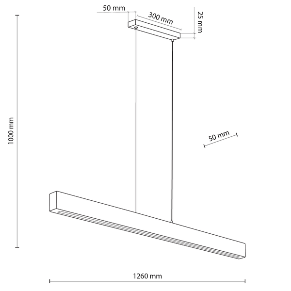 Zwisająca lampa Teo 1449 LED 13W 3000K belka listwa drewniana