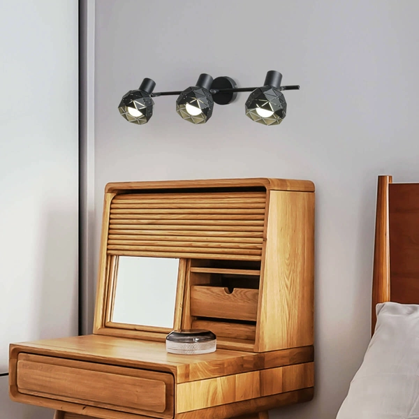 Regulowana LAMPA sufitowa REUS LP-8069/3WS BK Light Prestige metalowa OPRAWA geometryczny spot czarny