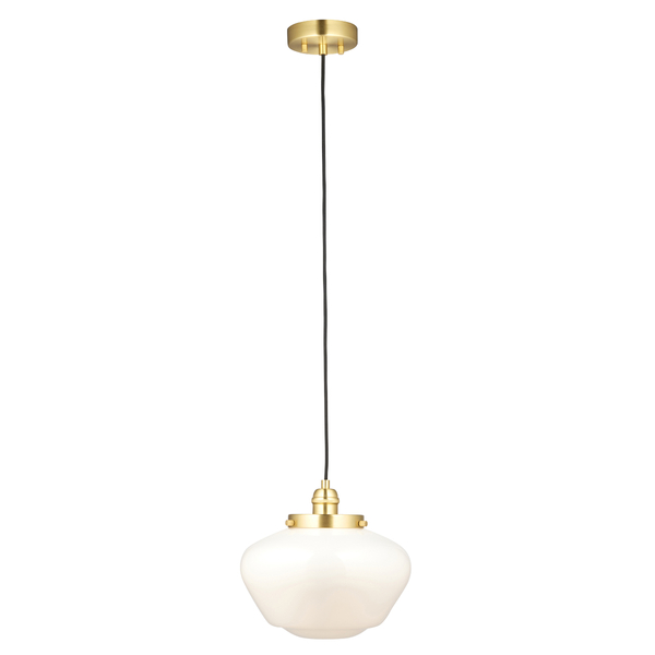 Lampa wisząca L&-197692 Light& szklany klosz mleczny mosiądz